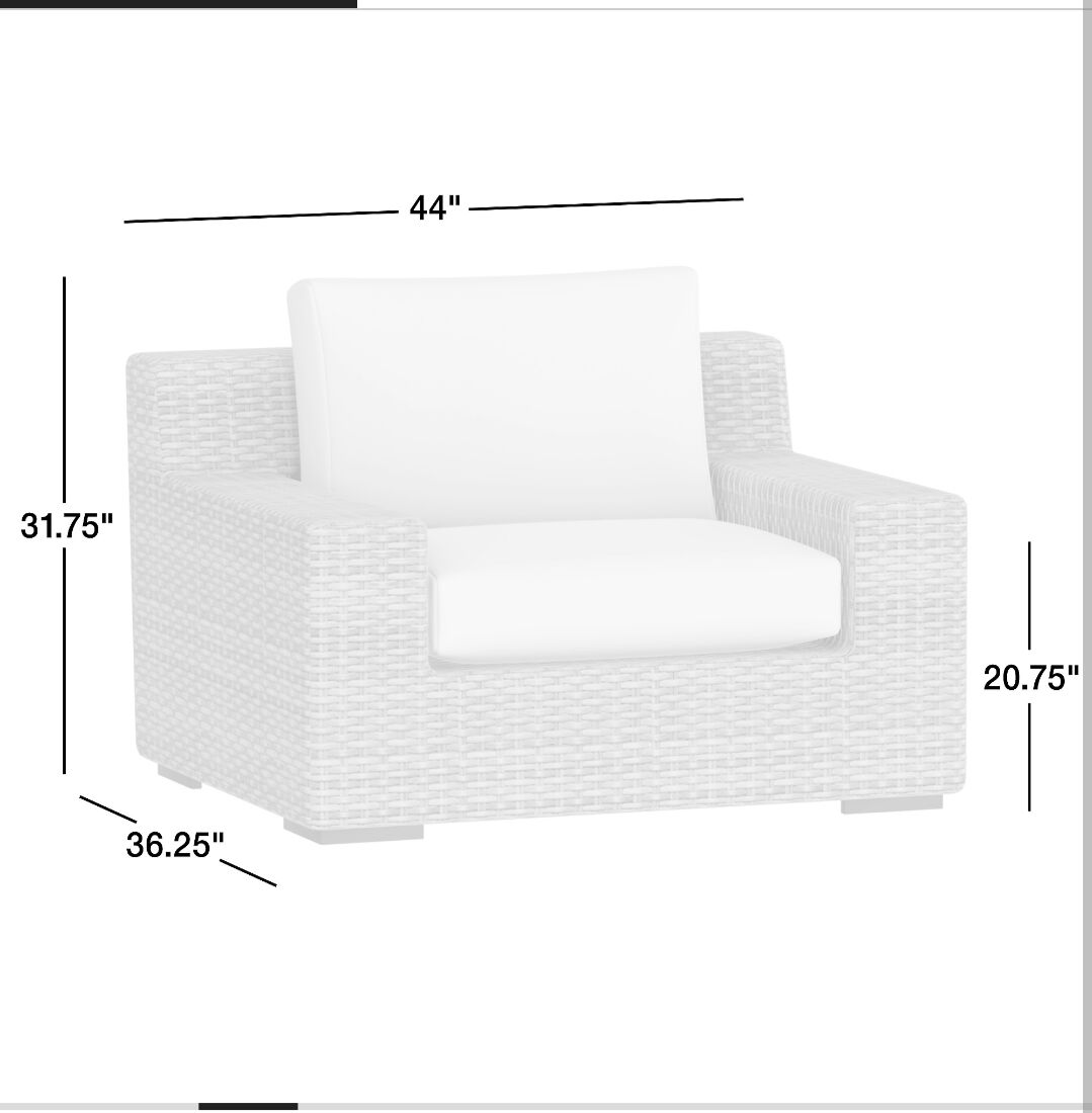 Al Mounsiyah, Furniture, SAR 3000,  Abaco Resin Wicker Outdoor Lounge Chair With Natural Sunbrella By Crate & Barrel