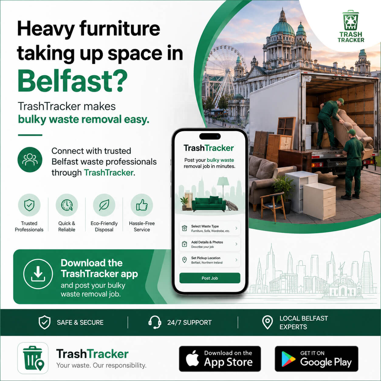 London, Recycling, Heavy Furniture Taking Up Space In Belfast? Get Fast Bulky Waste Removal