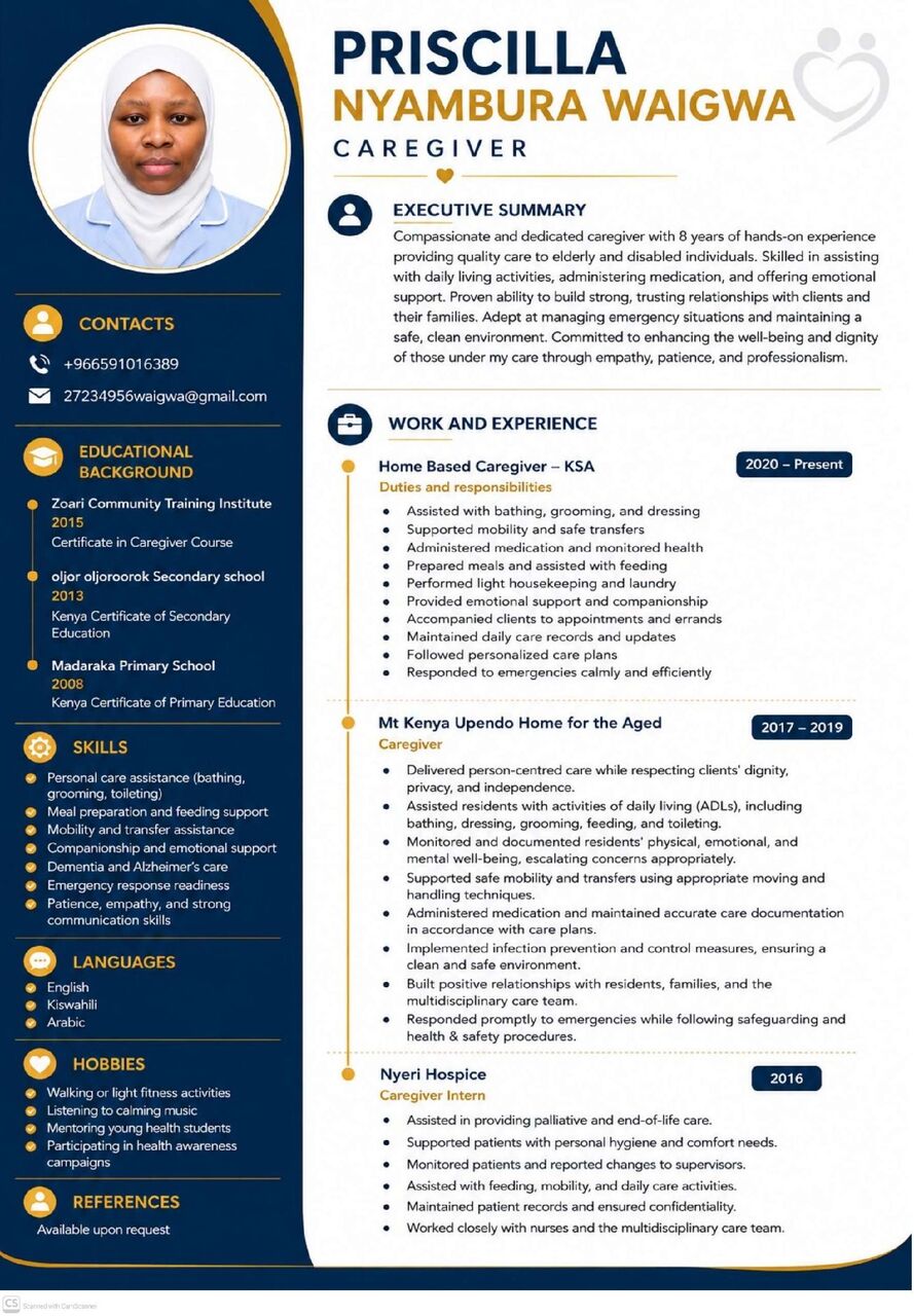 Riyadh, Job Seekers, Am A Certified Caregiver