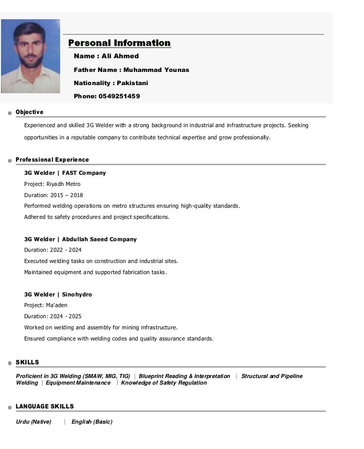Riyadh, Job Seekers, Welder