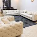 SAR 4950,  Premium Home Centre Cindy Velvet Sofa Set In Elegant Cream/off-white