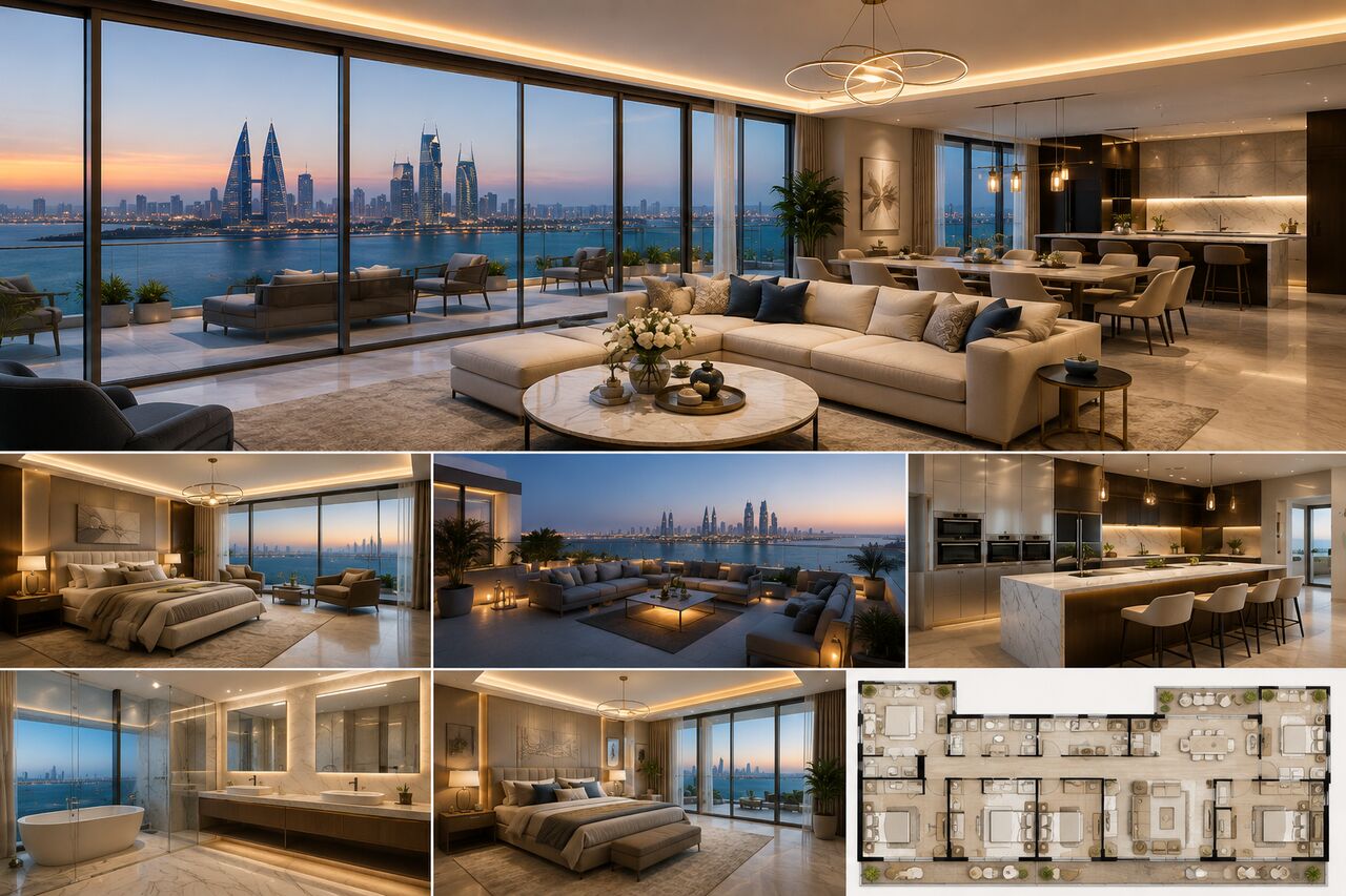 Juffair, Apartments, Flats, Houses & Villas, BHD 650/month,  Furnished,  3 BR,  Penthouse For Rent In Prime Juffair Location