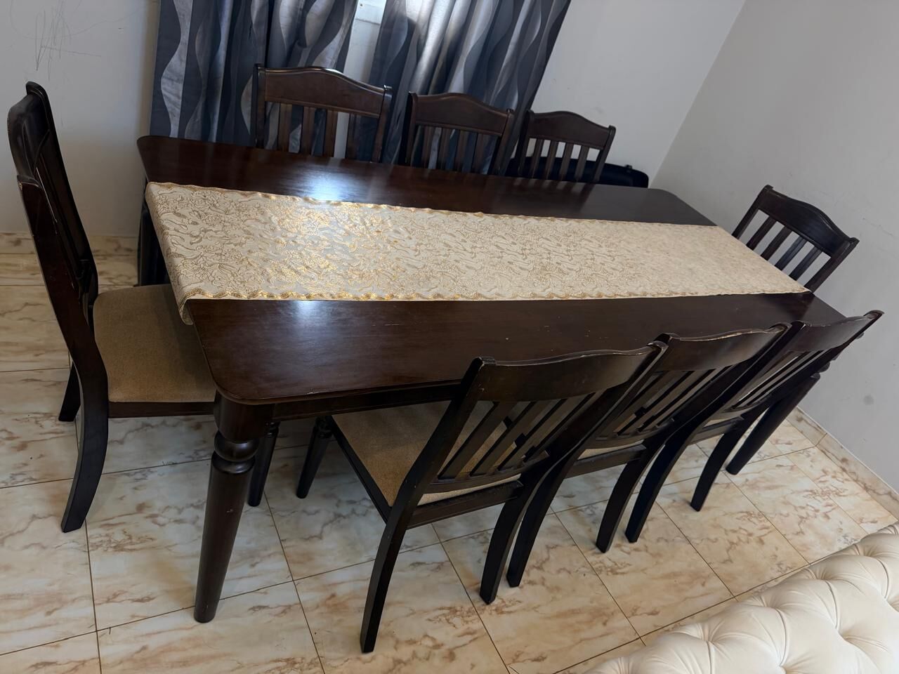 Riyadh, Furniture, SAR 1900,  Home Centre Savoy 8-Seater Wooden Dining Set
