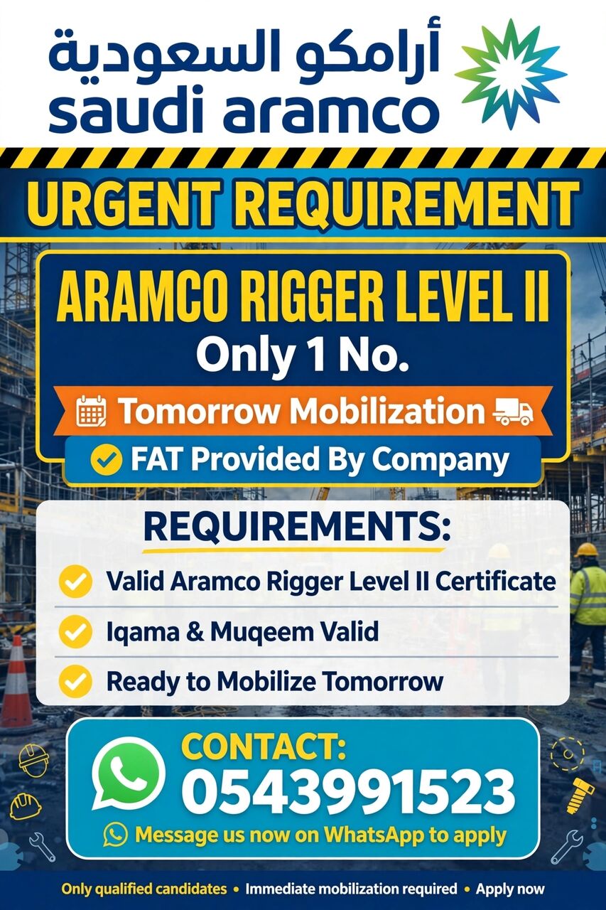 Jubail, Jobs, Aramco Rigger 2
