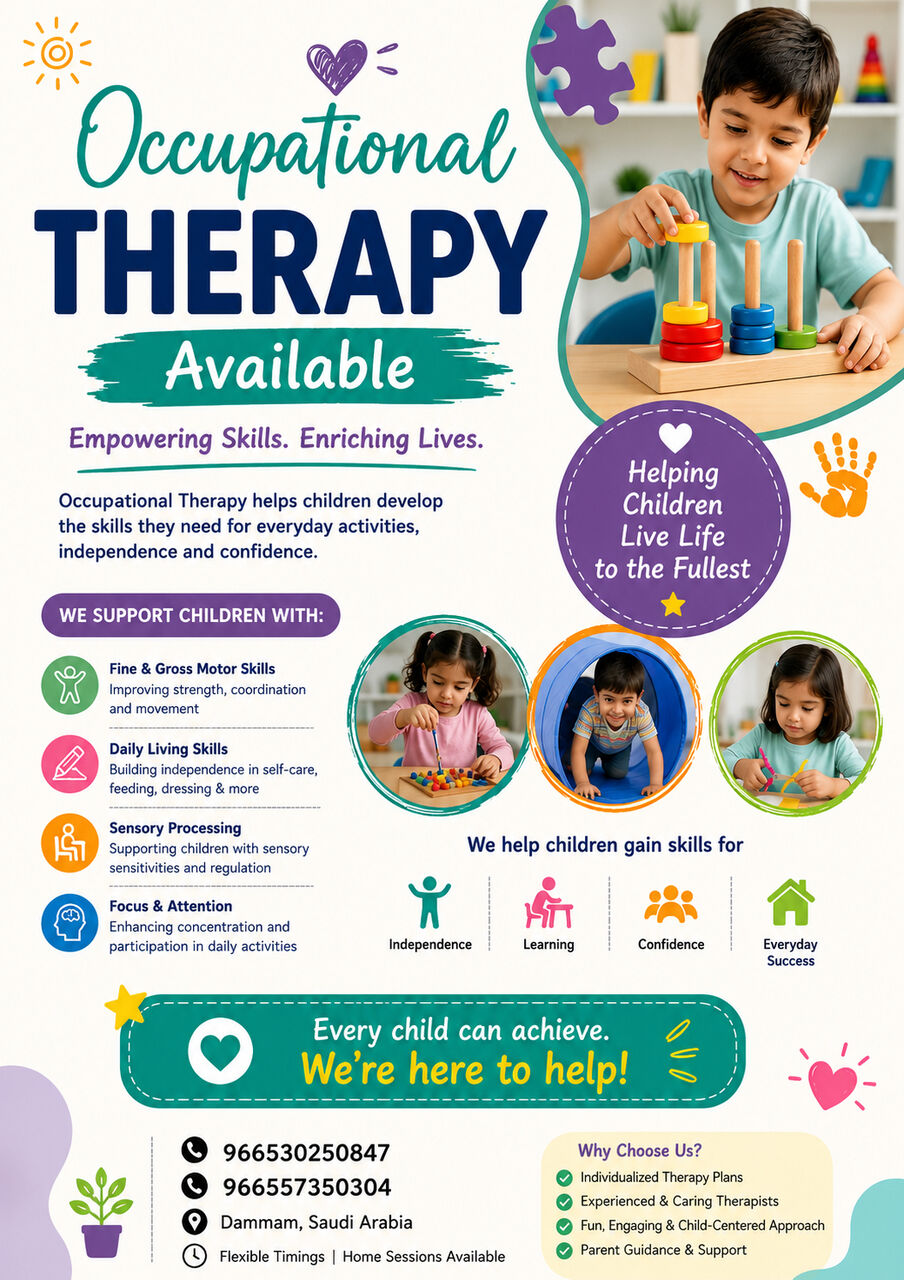 Dammam, Daycare, Occupational Therapy Available At Home