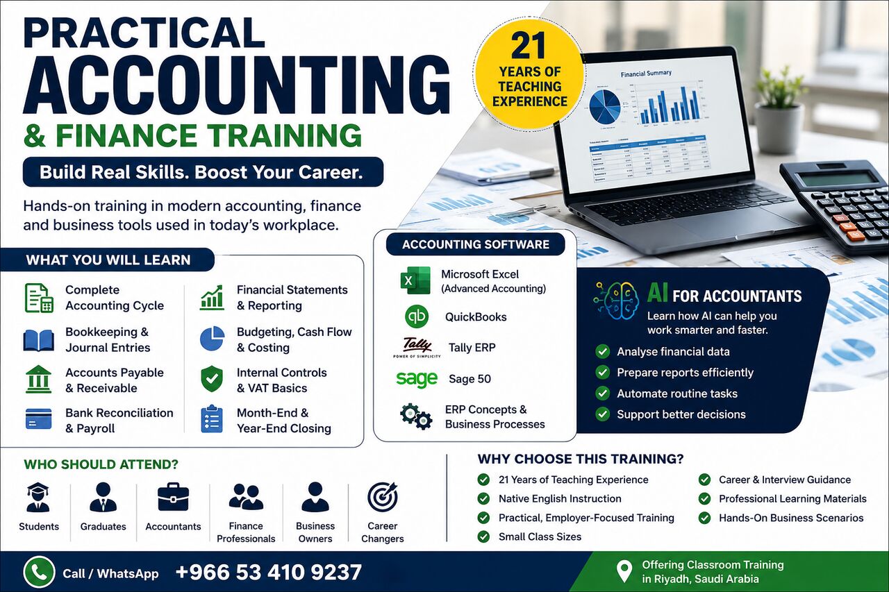 Riyadh, Lessons Offered, Build Advanced Accounting & Finance Expertise | Riyadh
