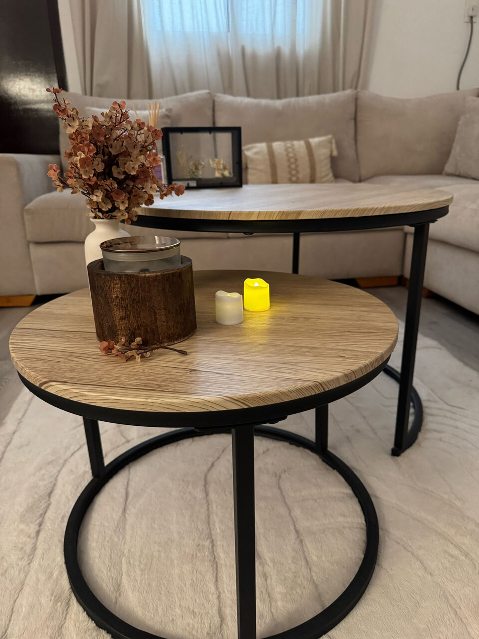Riyadh, Furniture, SAR 450,  Modern Nesting Side Tables – Set Of 2 طاولة قهوه، طاولة غرفة معيشه