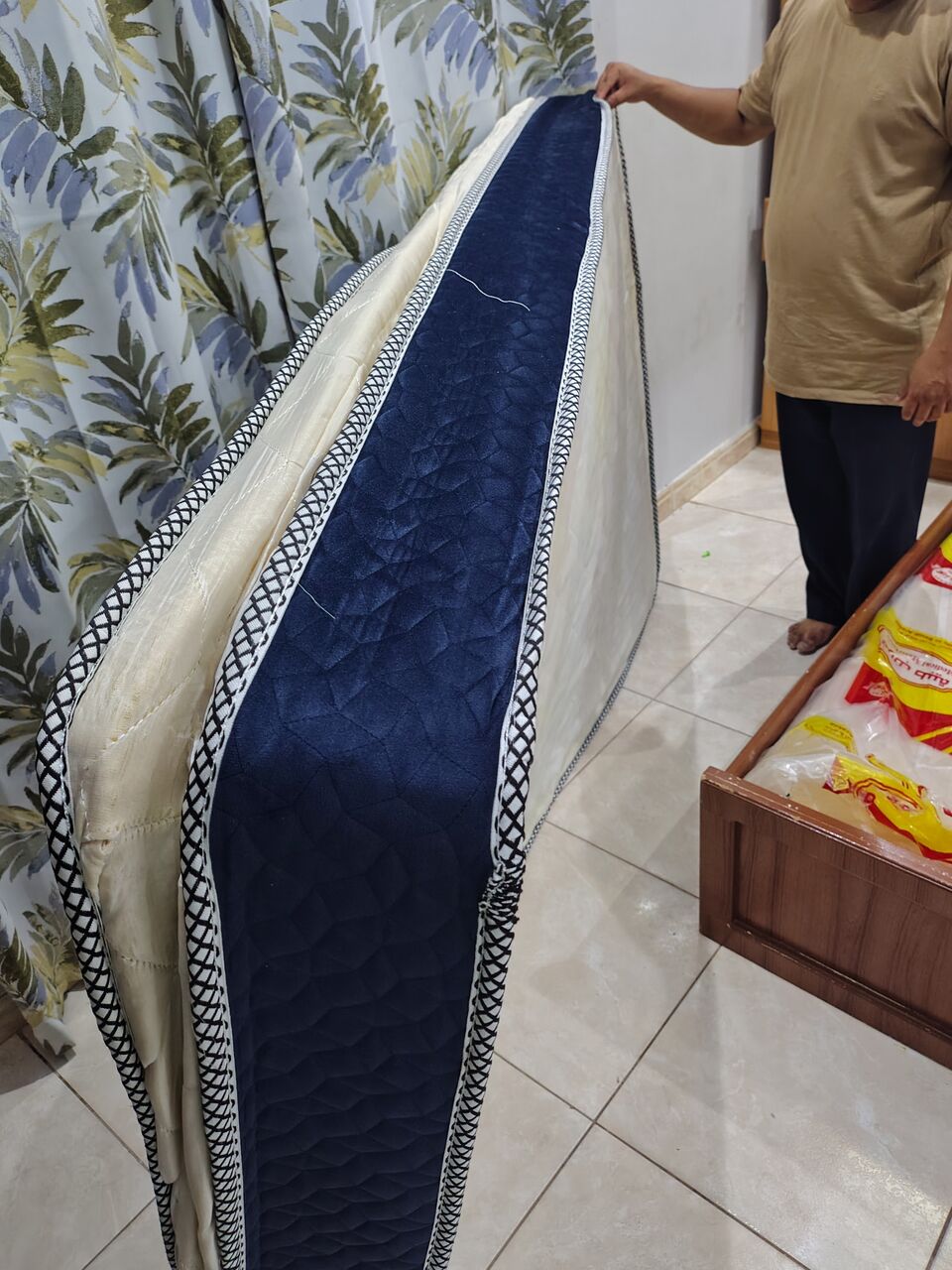 Al Rehab, Furniture, SAR 200,  Urgent Sale :Twin Bed With Mattress ( Double Cushion Orthopaedic)