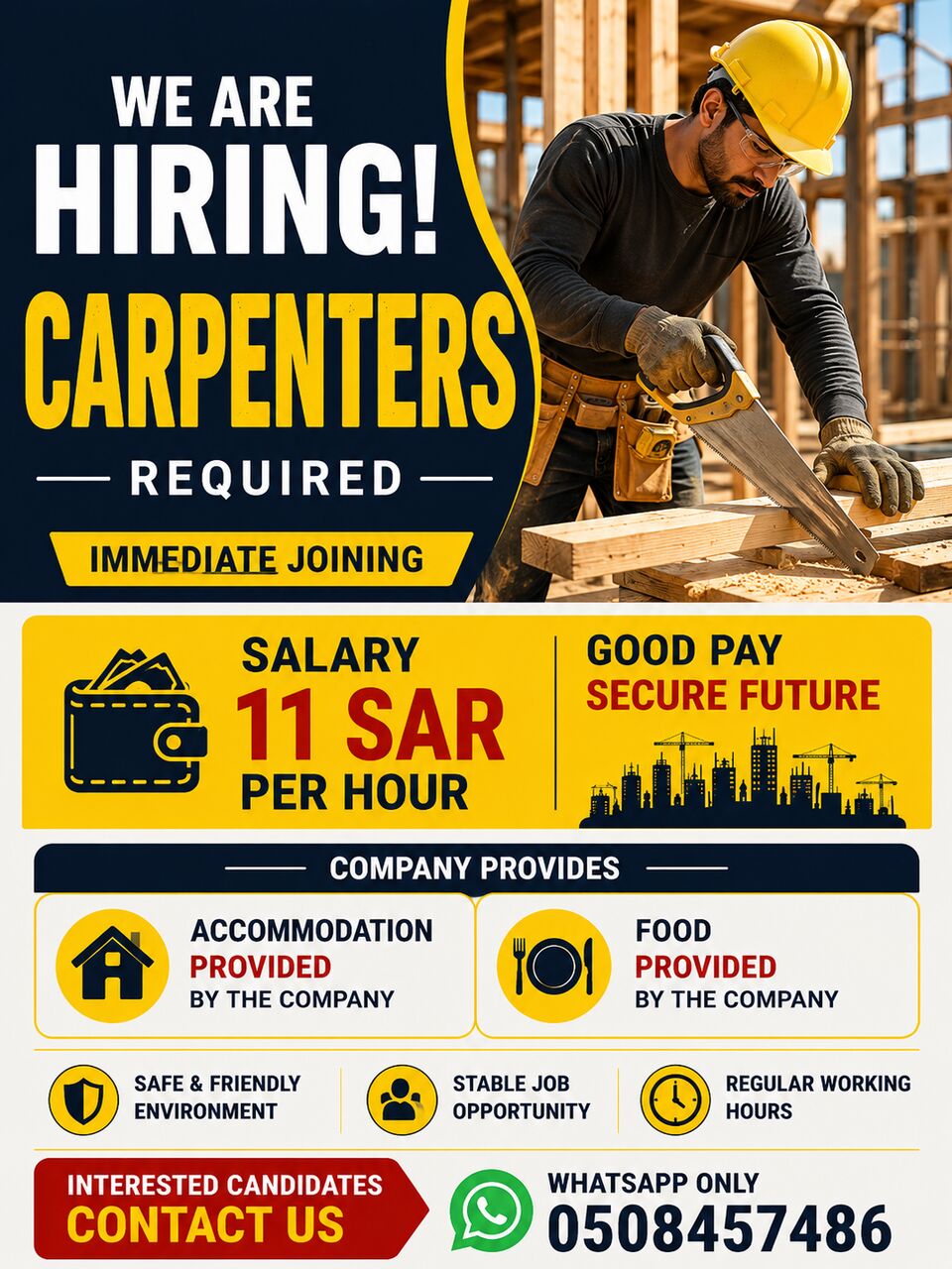 Dammam, Jobs, 50 Carpenters Required &ndash; 11 SAR Per Hour