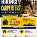 50 Carpenters Required &ndash; 11 SAR Per Hour