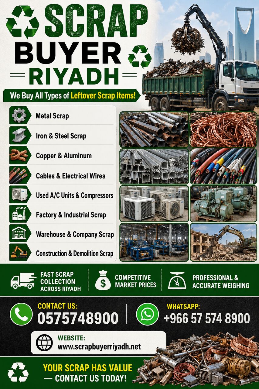 Al Kharj, Items Wanted, Metal Scrap Dealer Riyadh Scraps Buyer 0575748900