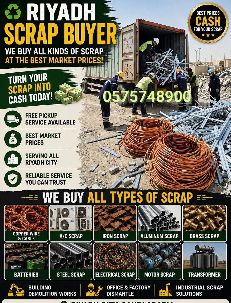 Al Kharj, Items Wanted, Metal Scrap Dealer Riyadh Scraps Buyer 0575748900