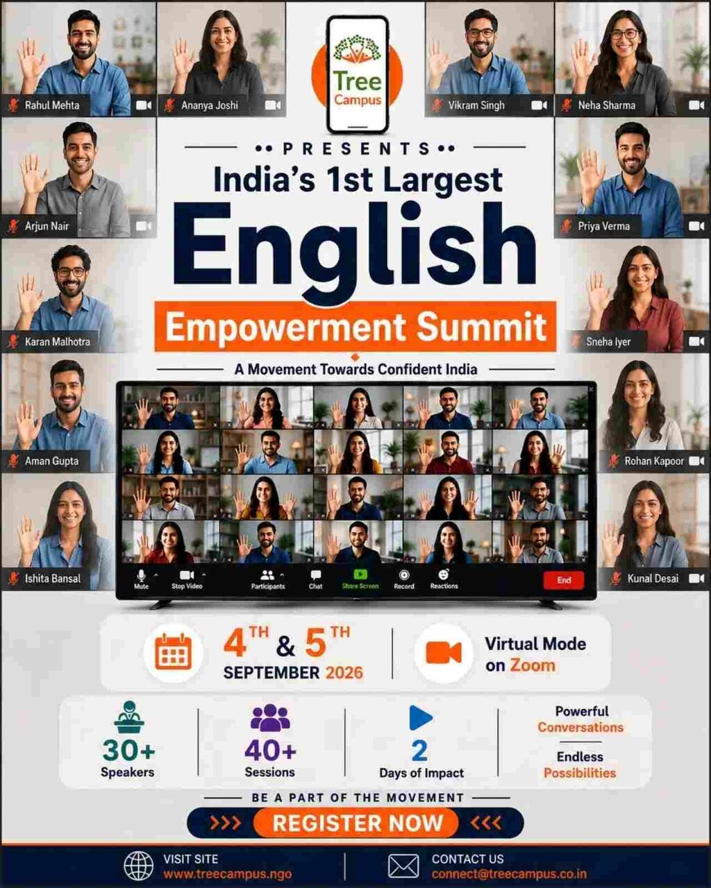 Faridabad, Event Planning, Treecampus English Empowerment Summit 2026 &ndash; National Virtual Summit