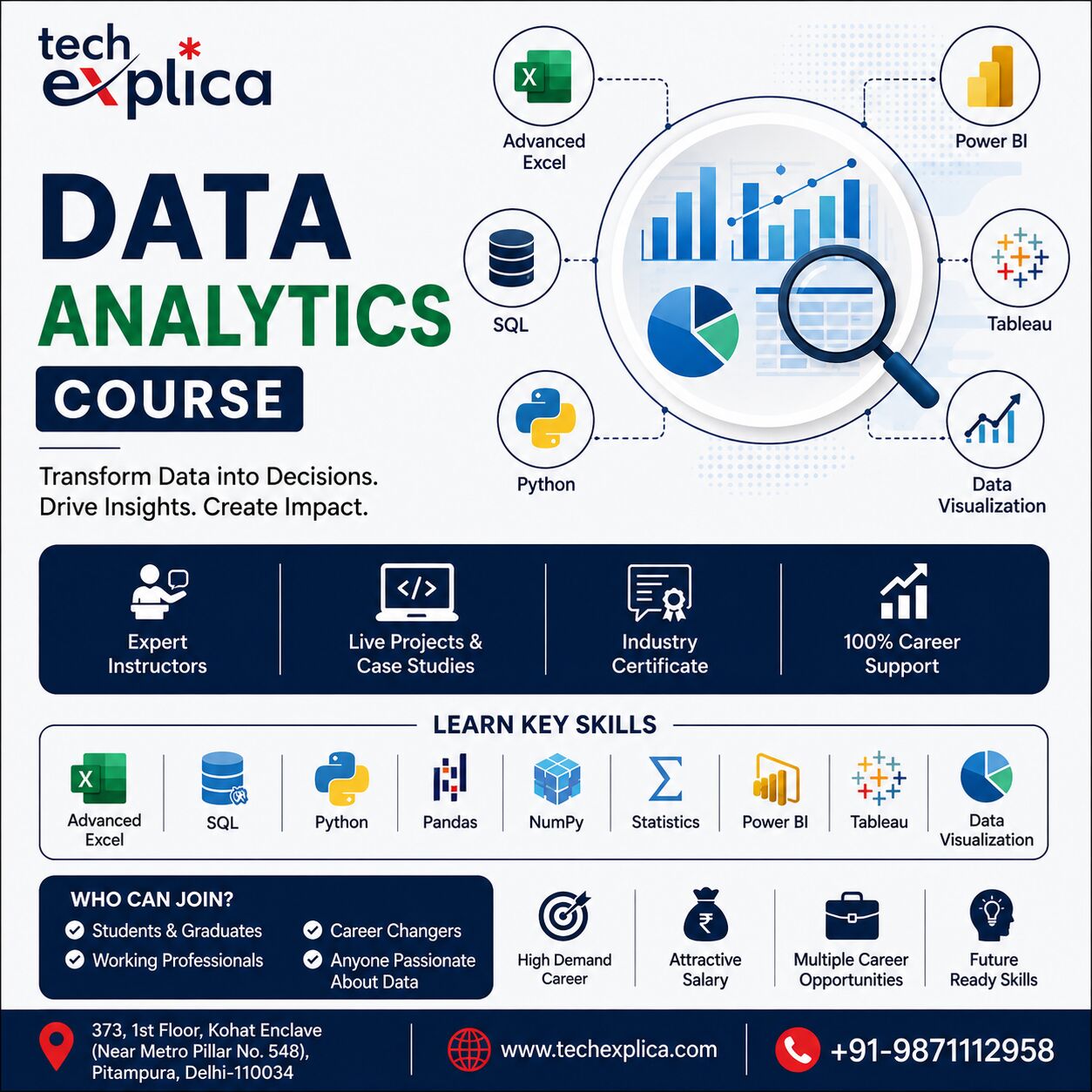 New Delhi, Lessons Offered, Data Analytics Course In Delhi