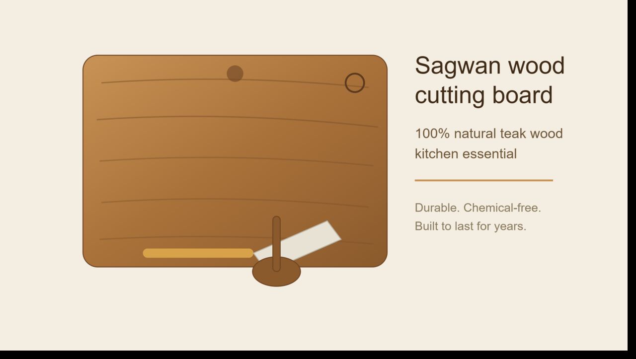Mumbai, Interior Design, Sagwan Wood Cutting Board &ndash; 100% Natural Teak Wood, Kitchen Essential