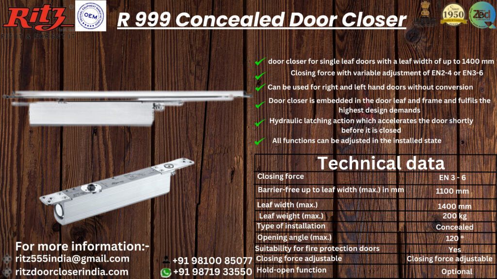 Mumbai, Heavy Equipment, R-999 Concealed Door Closer