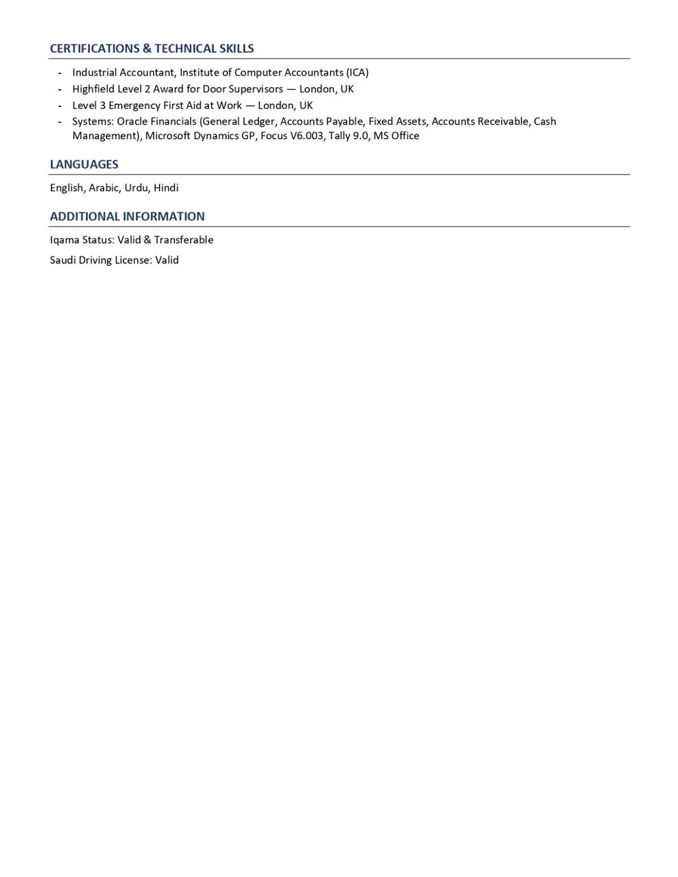 Jeddah, Job Seekers, Accountant | Looking For Job | Immediately Joining
