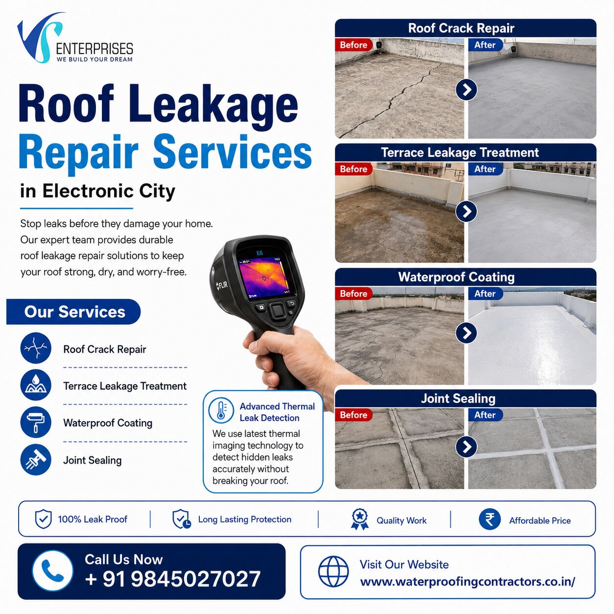 Bangalore, Construction, Roof Leakage Repair Services In Electronic City