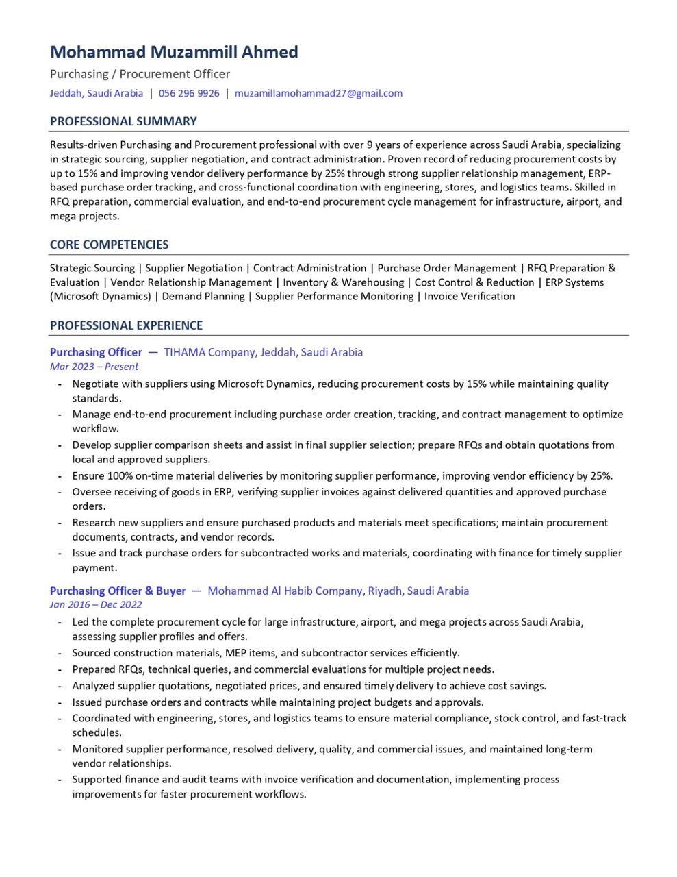Jeddah, Job Seekers, Purchasing Officer | Looking For Job
