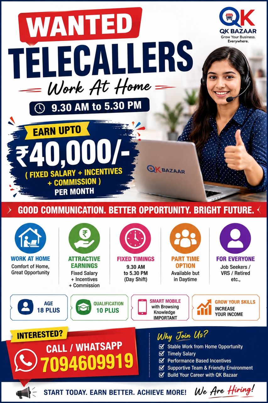 Chennai, Jobs, Wanted: Telecallers &ndash; Work From Home