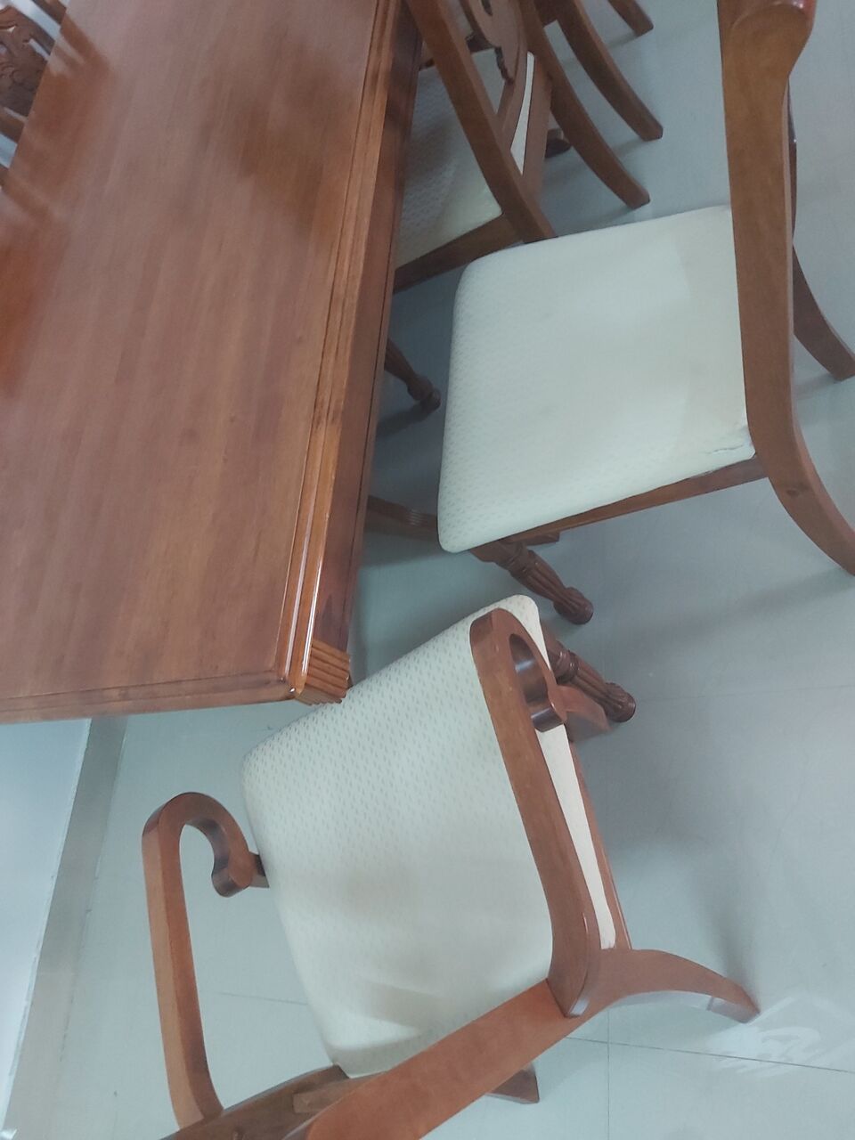 Dammam, Furniture, SAR 875,  Malaysian Wooden Dining Table With 8 Chairs In Excellent Condition