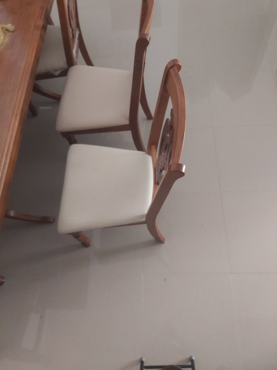 Dammam, Furniture, SAR 875,  Malaysian Wooden Dining Table With 8 Chairs In Excellent Condition