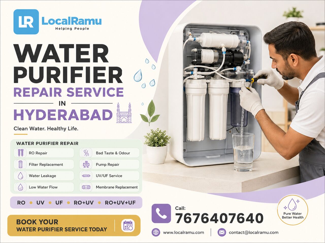 Hyderabad, Appliance Repair, Trusted Water Purifier Repair And Installation Service At LocalRamu