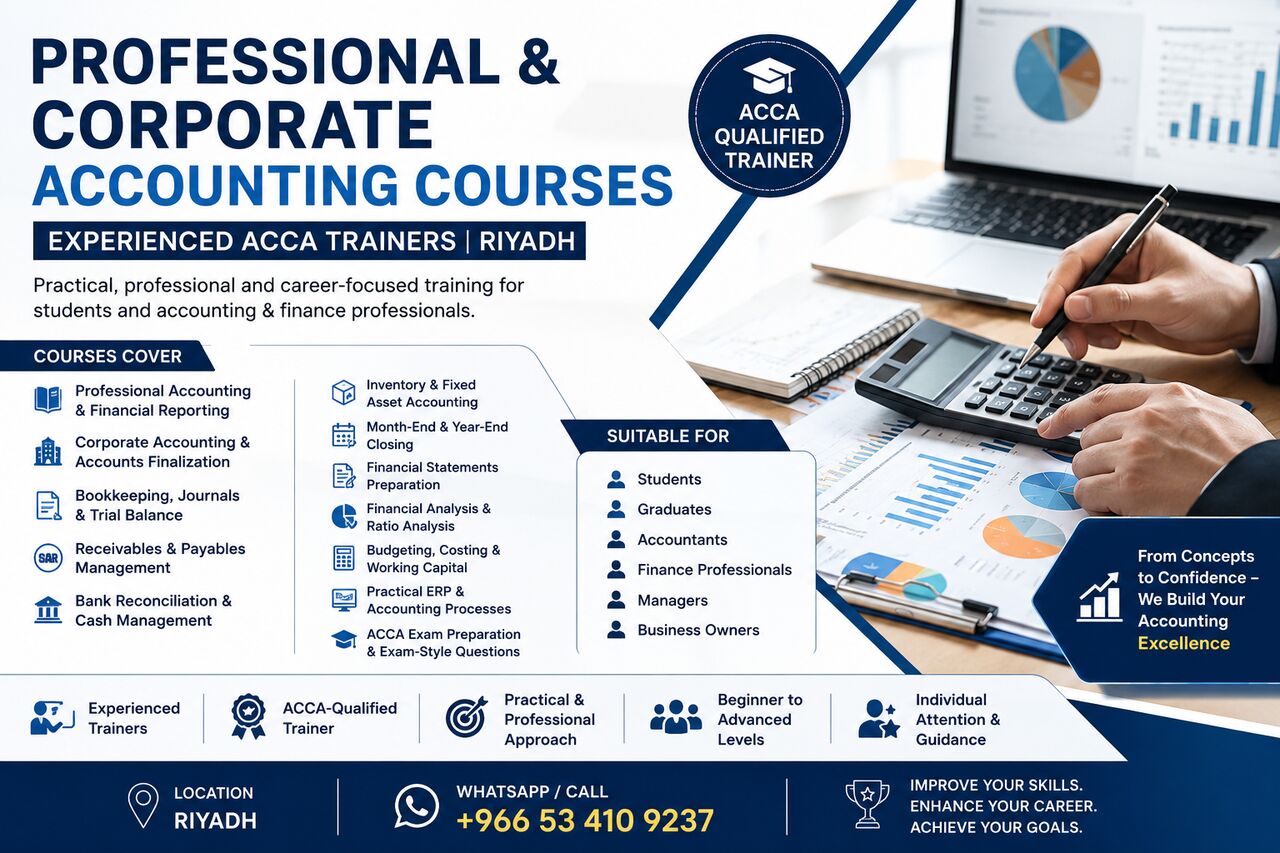 Riyadh, Lessons Offered, Professional & Corporate Accounting Courses &ndash; Experienced ACCA Trainers | Riyadh