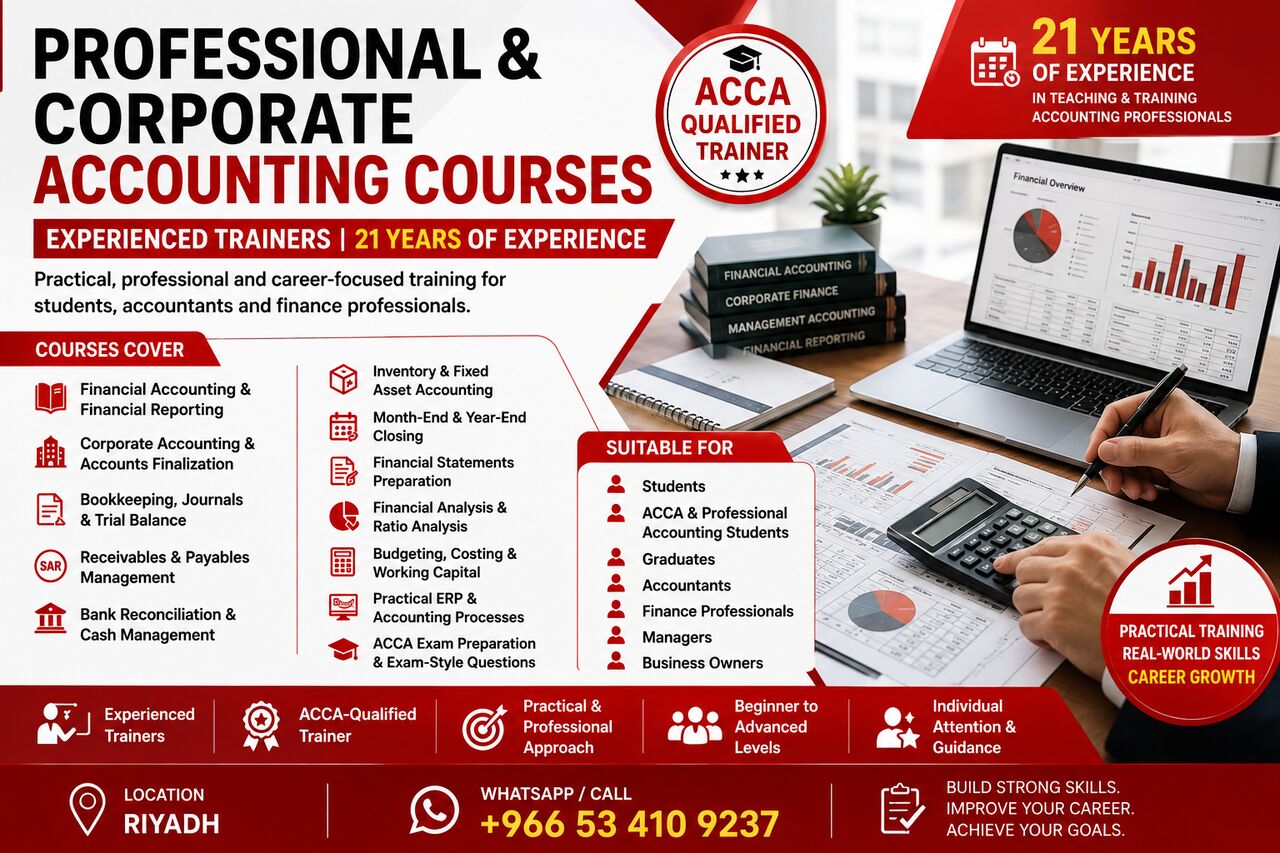 Riyadh, Lessons Offered, Strategic Accounting & Finance Development | Mid-Level To Executive &ndash; Riyadh