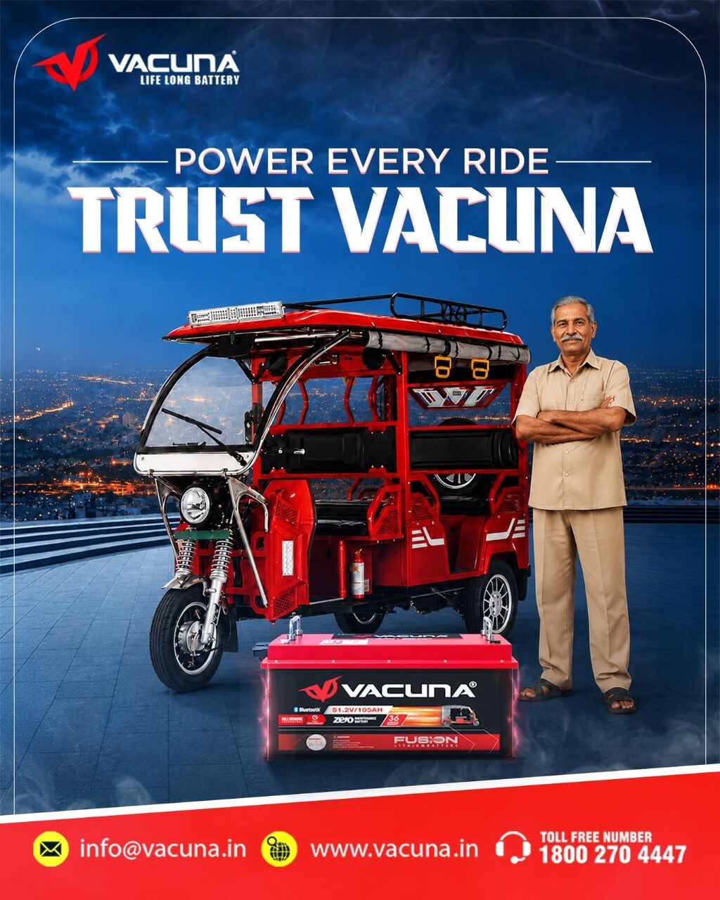 Meerut, Marketing, Reliable E-Rickshaw Battery For Daily Commercial Use