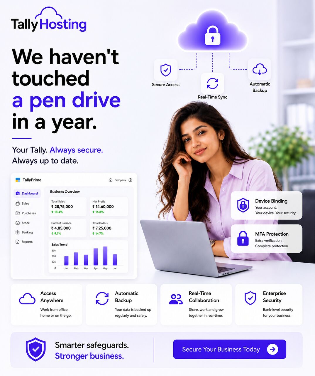 Noida, Business, Tally Hosting | Secure Cloud TallyPrime Access & Automatic Backup