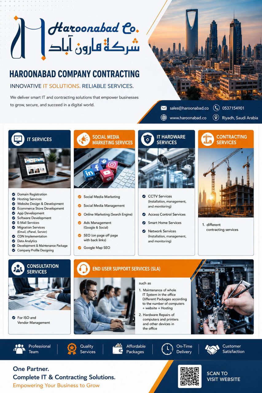 Riyadh, Construction, CCTV Installation & Maintenance , Constructions Contracts, IT Services