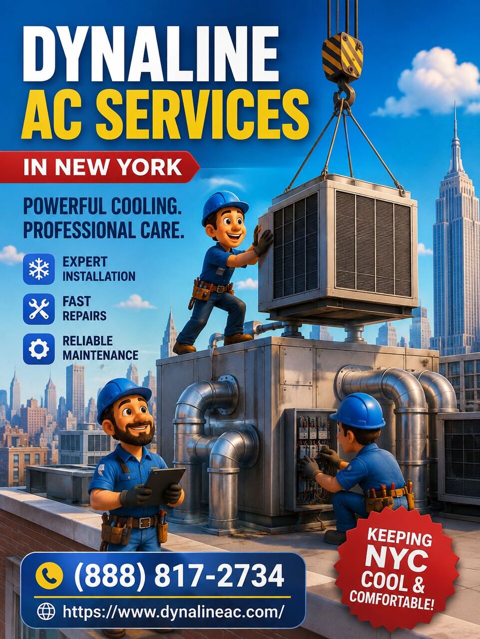 New York, Air Conditioners, USD 90,  Dynaline AC Services