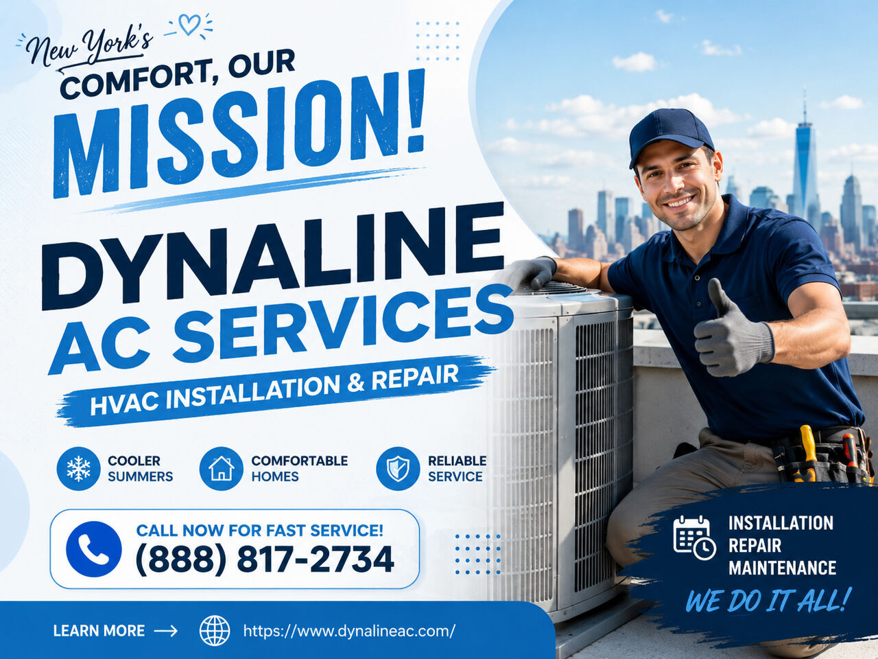 New York, Air Conditioners, USD 90,  Dynaline AC Services