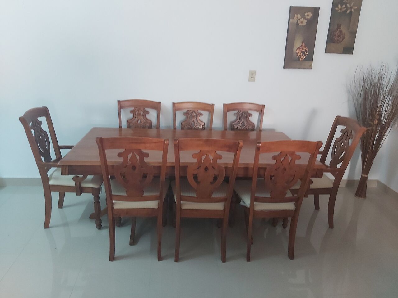 Dammam, Household Items, SAR 875,  Malaysian Wooden Dining Table With 8 Chairs  Heavy Duty In - New  Condition