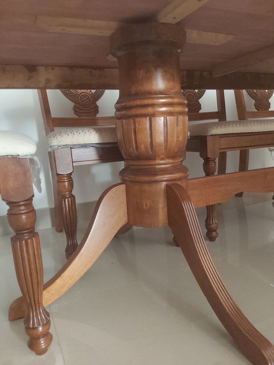 Dammam, Household Items, SAR 875,  Malaysian Wooden Dining Table With 8 Chairs  Heavy Duty In - New  Condition