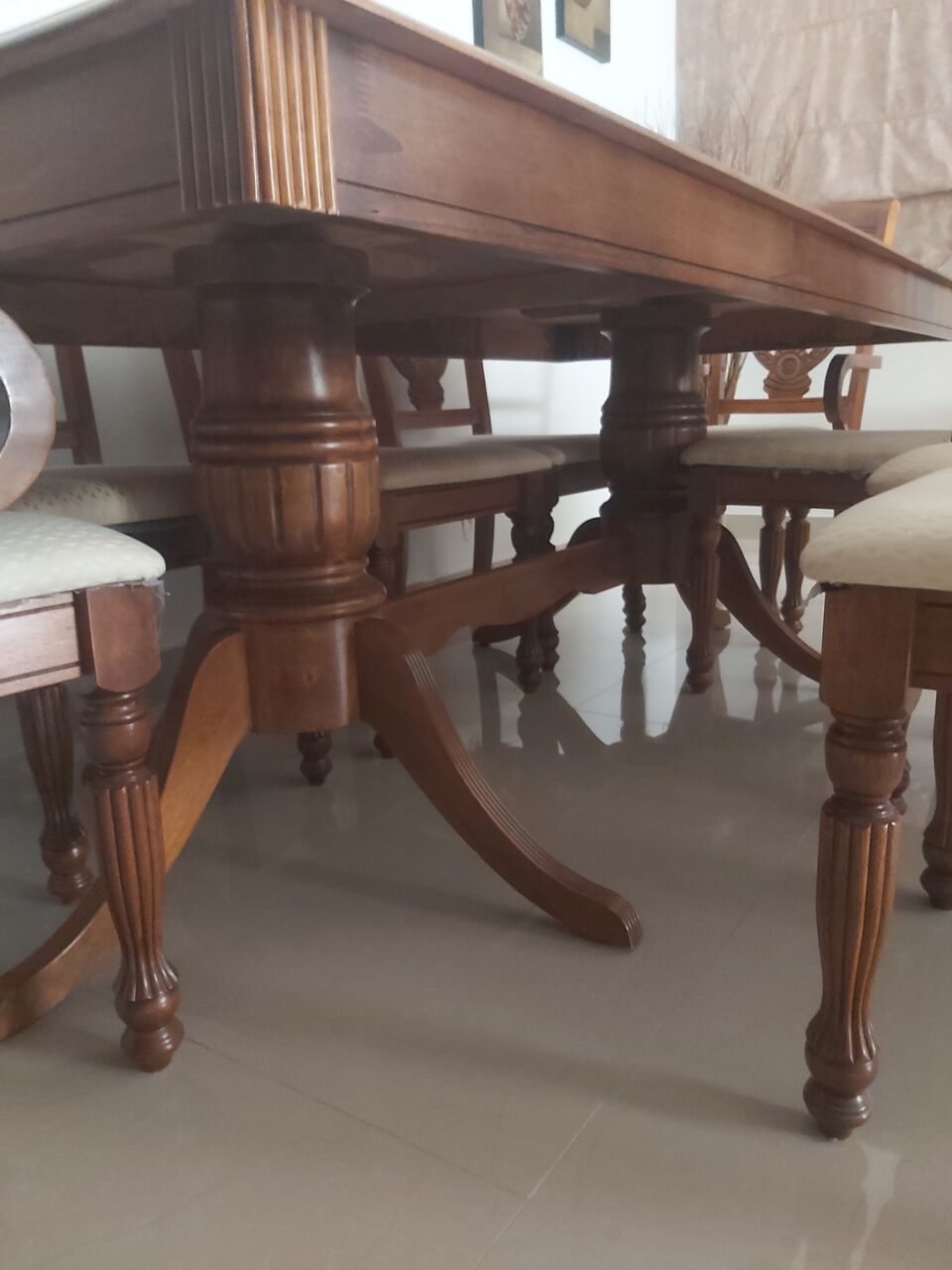 Dammam, Household Items, SAR 875,  Malaysian Wooden Dining Table With 8 Chairs  Heavy Duty In - New  Condition