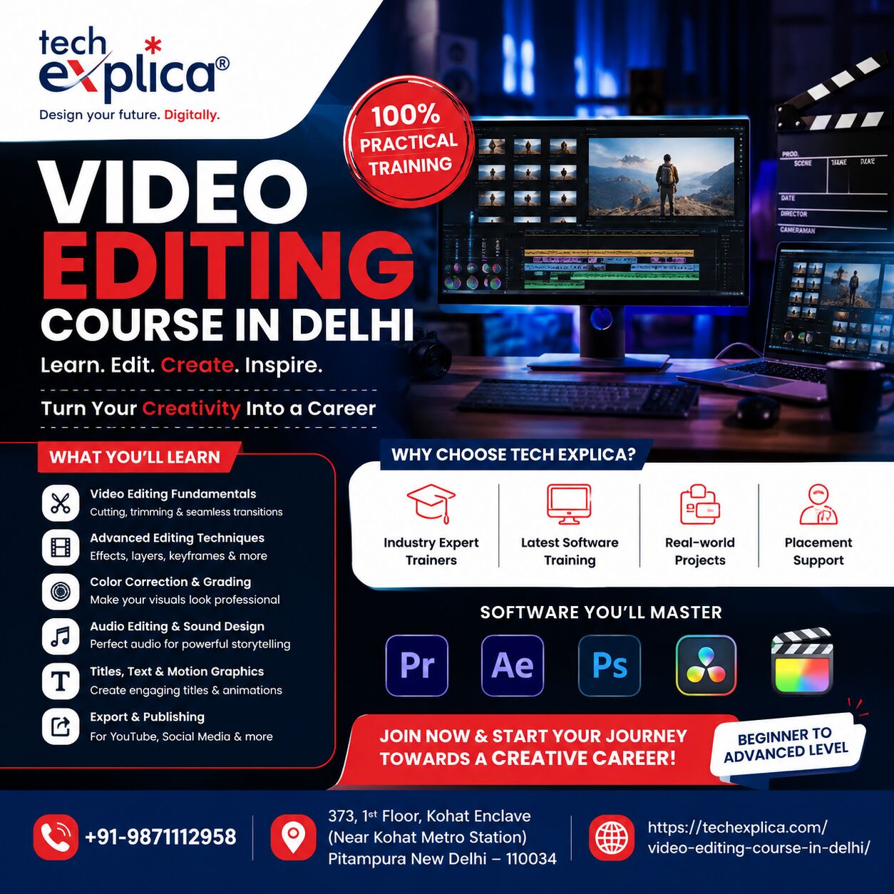 Rohini, Lessons Offered, Video Editing Course In Delhi