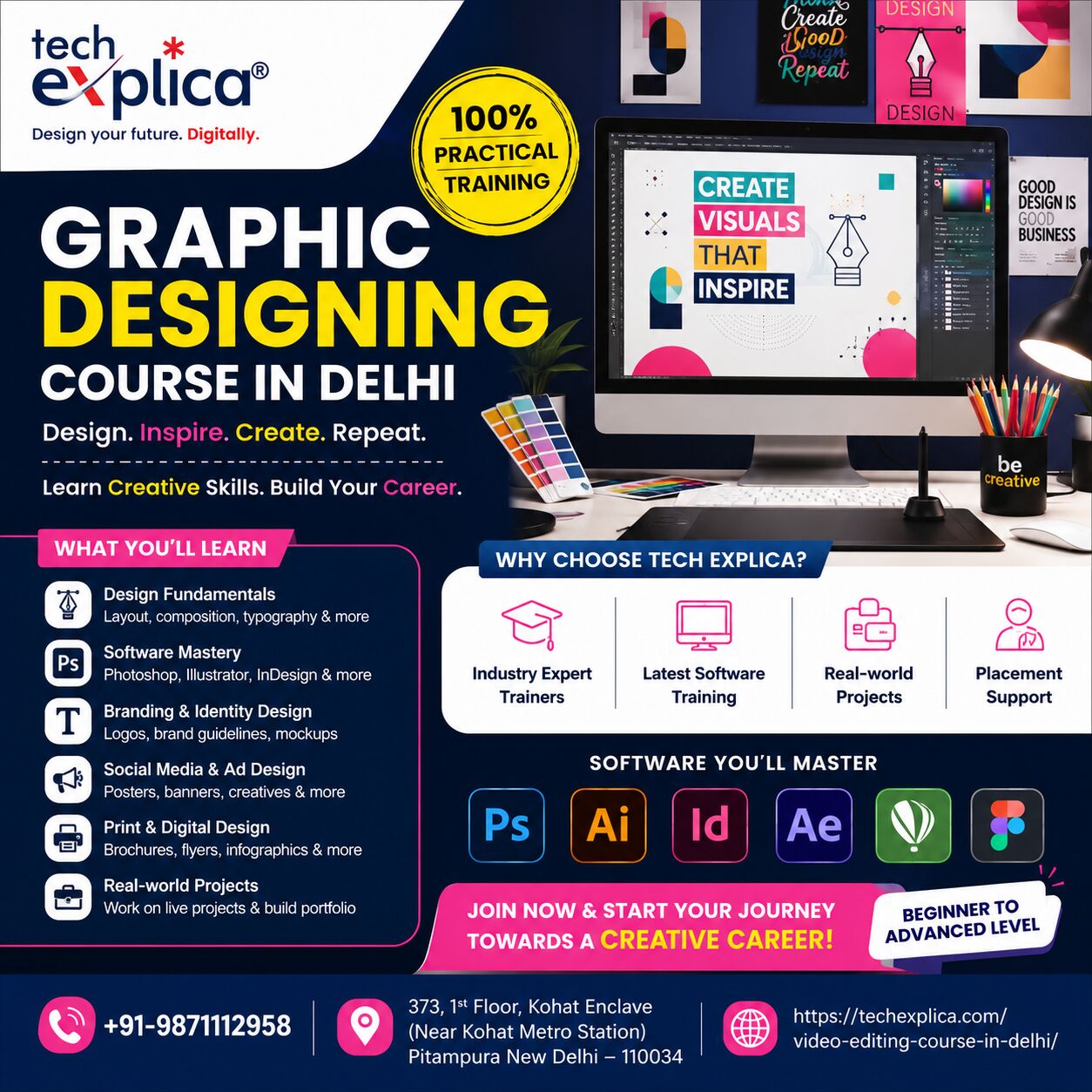 Rohini, Lessons Offered, Graphic Designing Course In Delhi