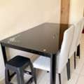 BHD 45,  6 Seater Glass Dining Table With 3 Chairs