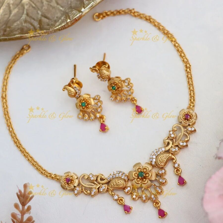 Bangalore, Businesses For Sale, Stylish Light Weight Short Necklace Designs | Sparkle And Glow