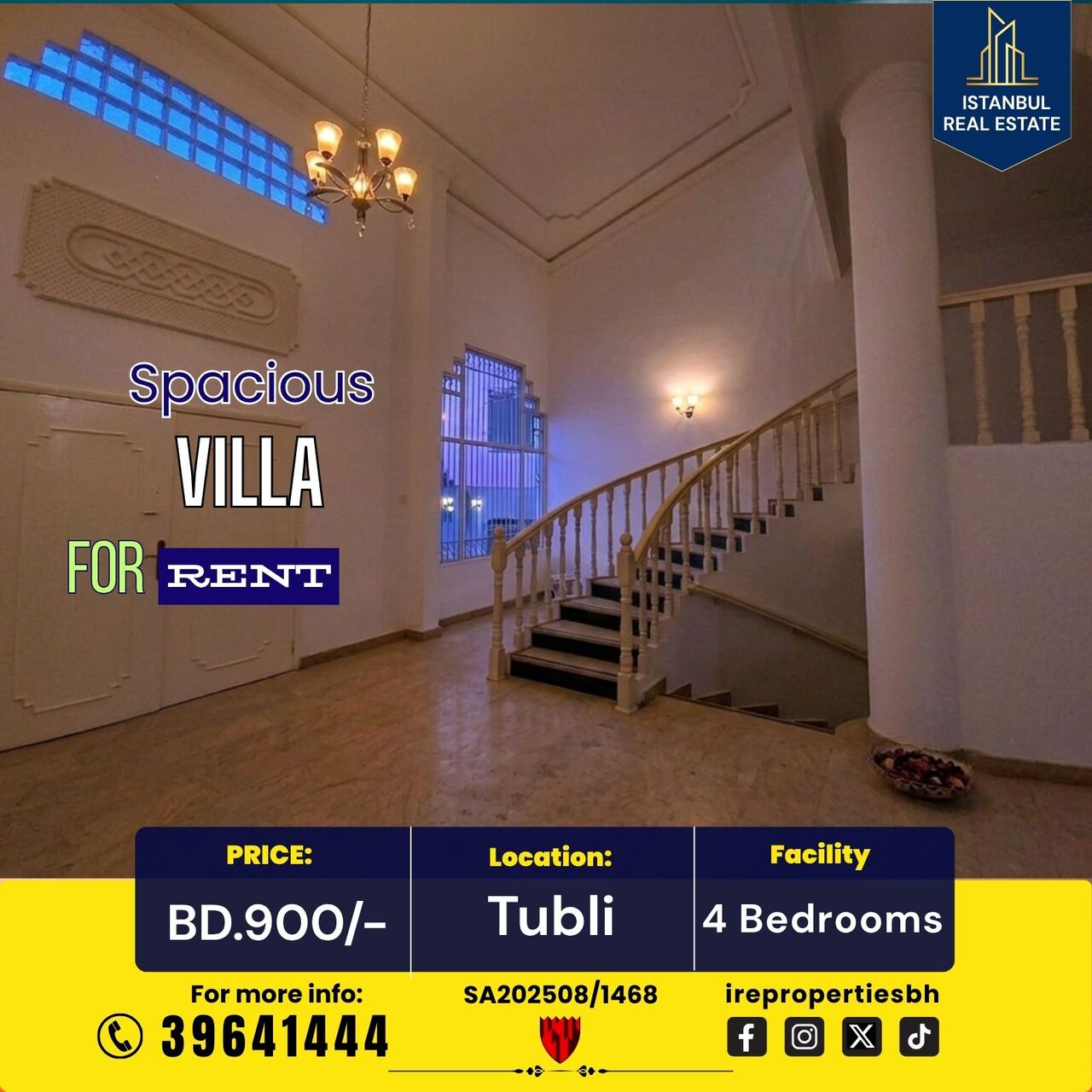 Tubli, Villas, BHD 900,  400 Sq. Meter,  Beautiful Semi-Furnished Villa In Tubli | 4 BHK + Pool | BD. 900/-