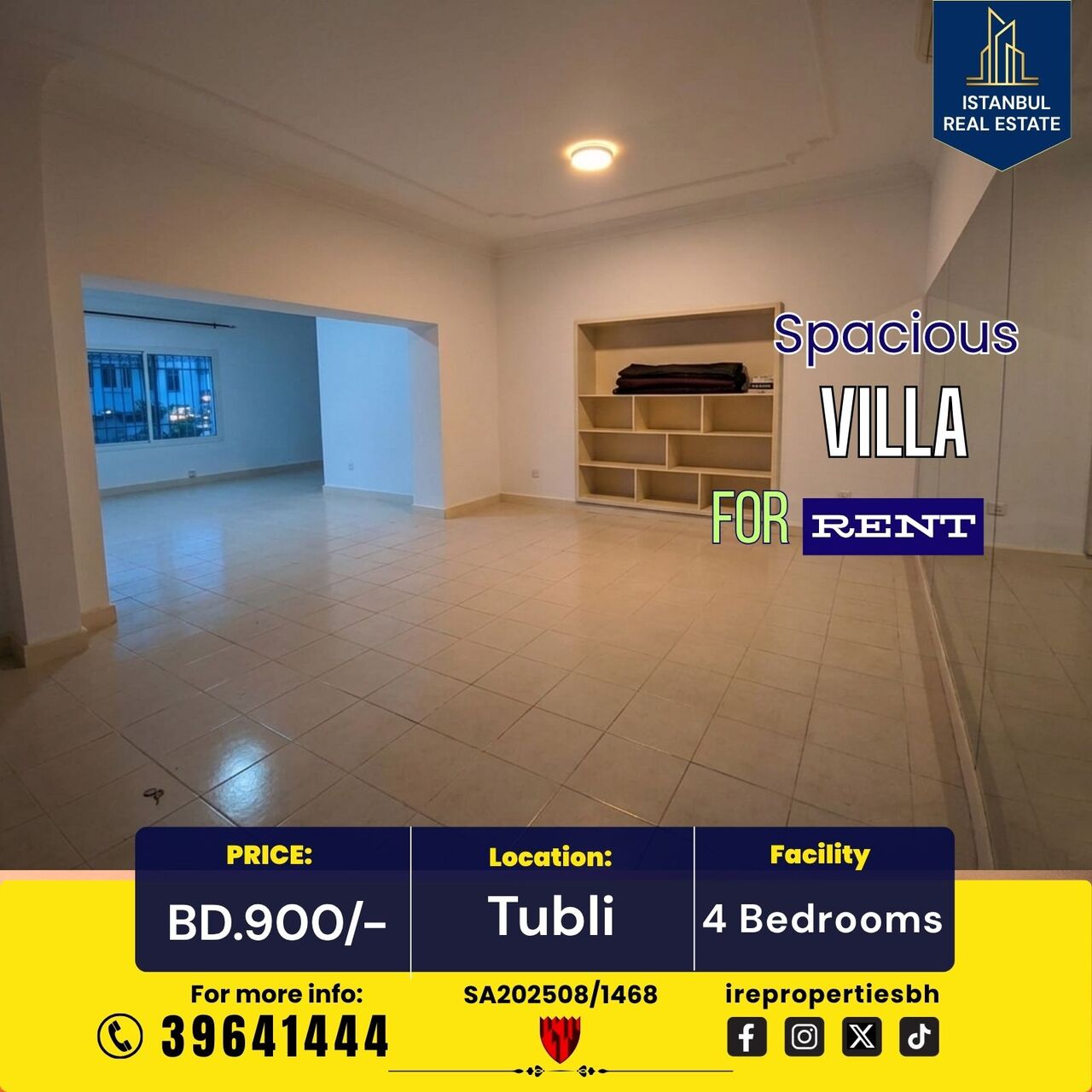 Tubli, Villas, BHD 900,  400 Sq. Meter,  Beautiful Semi-Furnished Villa In Tubli | 4 BHK + Pool | BD. 900/-