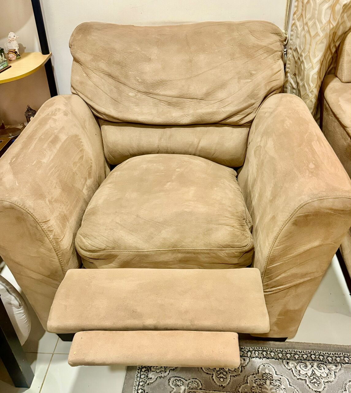 Al Rabwah, Furniture, SAR 750,  Beige 3-Seater + 2-Seater + Recliner Sofa Set For Sale | Riyadh