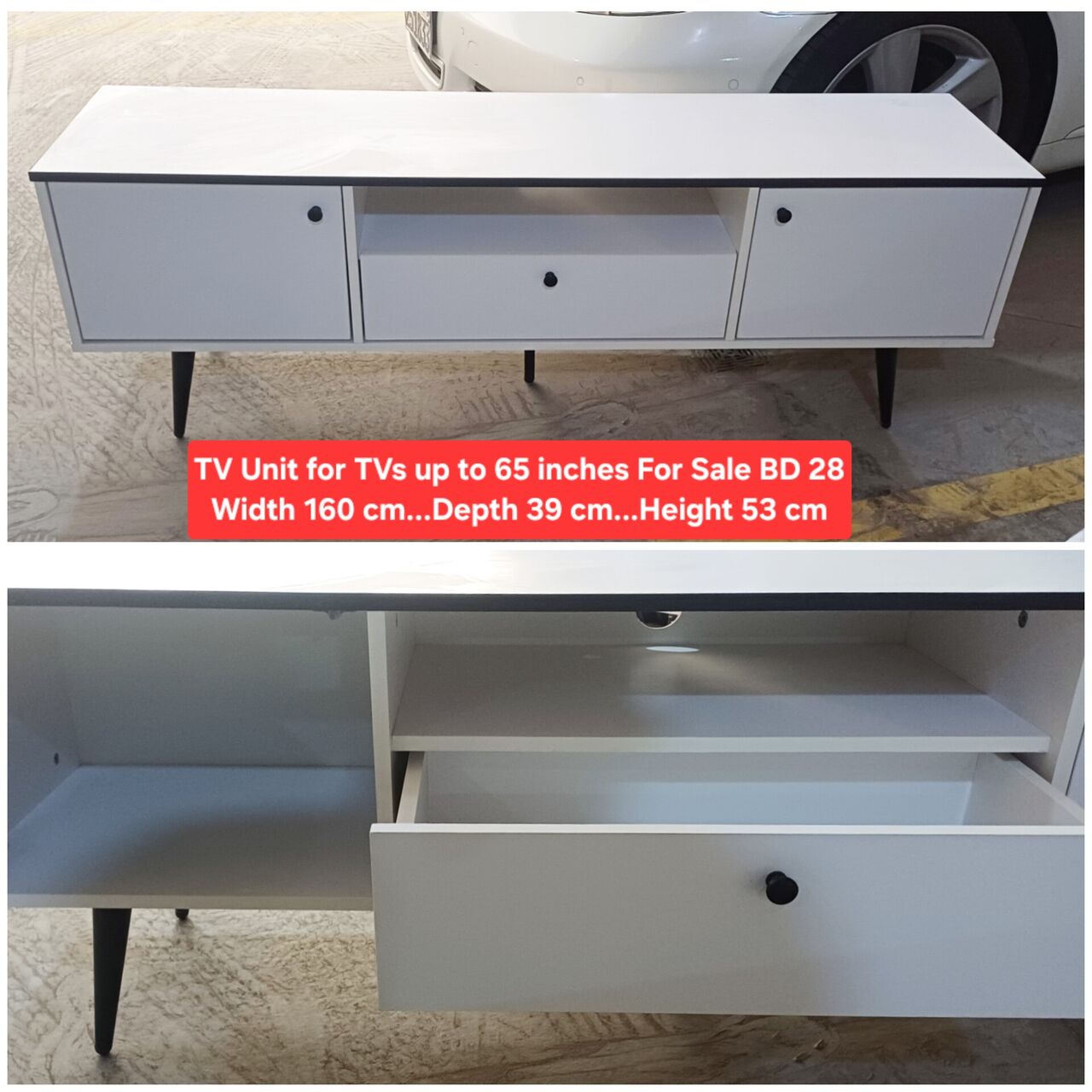 Manama, Furniture, BHD 28,  ✅️ Tv Unit For Up To 65 Inches Tv  For Sale In Good Condition With Delivery