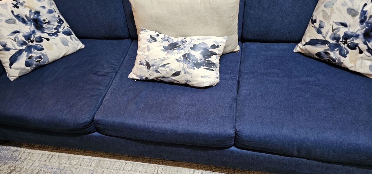 Olaya, Furniture, SAR 650,  7-Seater Navy Blue Sofa Set With Center Table For Sale