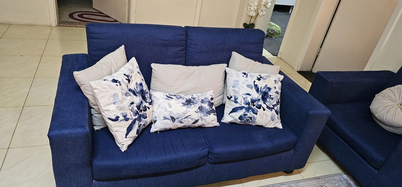 Olaya, Furniture, SAR 650,  7-Seater Navy Blue Sofa Set With Center Table For Sale
