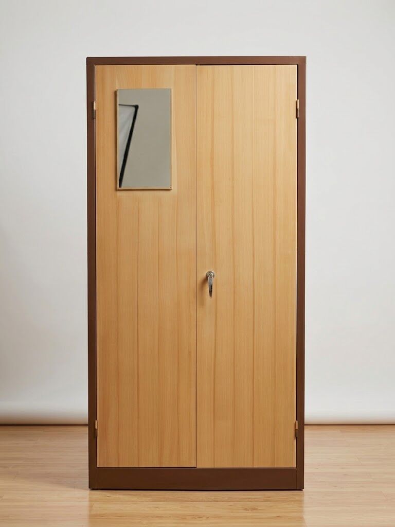 Jubail, Furniture, SAR 149,  🚪 Sturdy Two-Door Steel Wardrobe With Built-In Mirror 🪞 :: URGENT