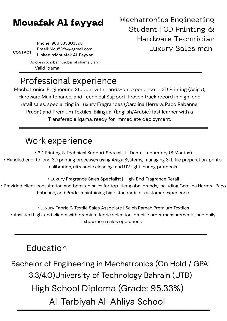 Khobar, Job Seekers, Material Controller / Inventory Assistant, (Assemblers &. Fitters , Operation ,inspectors