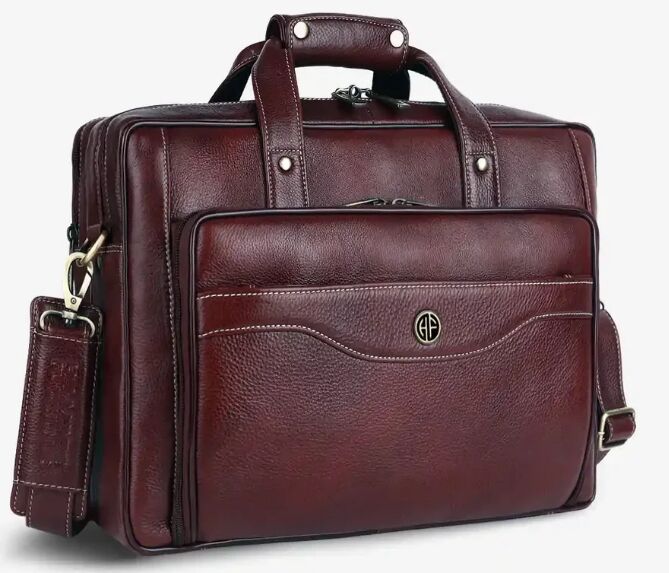 Jubail, Computers, SAR 325,  Leather Office Laptop Bags For Mens - Fits Up To 15.6-inch Laptop/MacBook